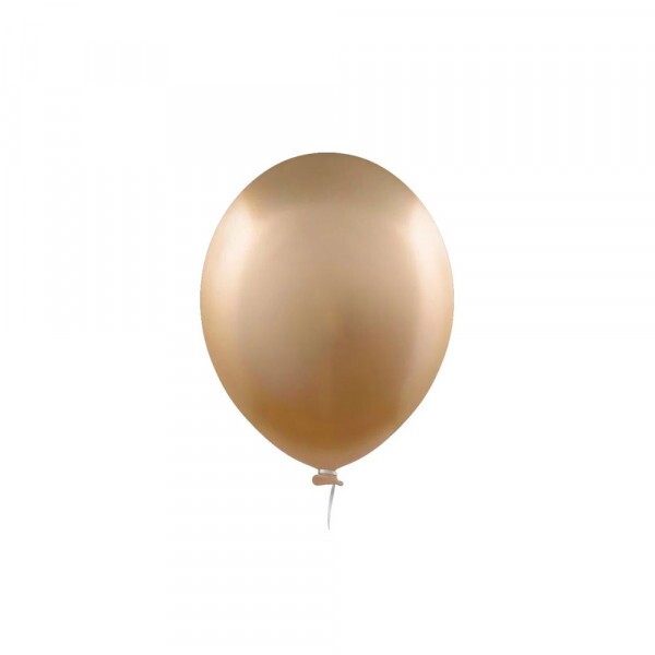 Balao Aluminio Dourado 9" 25 Unidades Happy Day