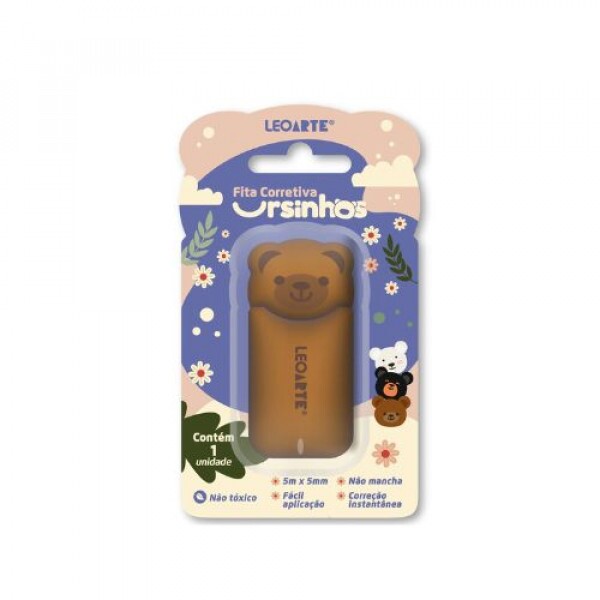 Fita Corretiva Ursinho Pardo 5mmX5m - Leo & Leo Fita Corretiva Ursinho Pardo 5mmX5m - Leo & Leo