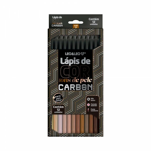 Lapis De Cor Tons De Pele Carbon Com 12 Cores Leo & Leo