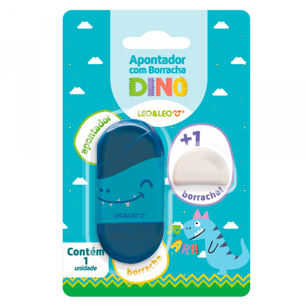 Apontador Borracha Dino - Leo & Leo Apontador Borracha Dino - Leo & Leo