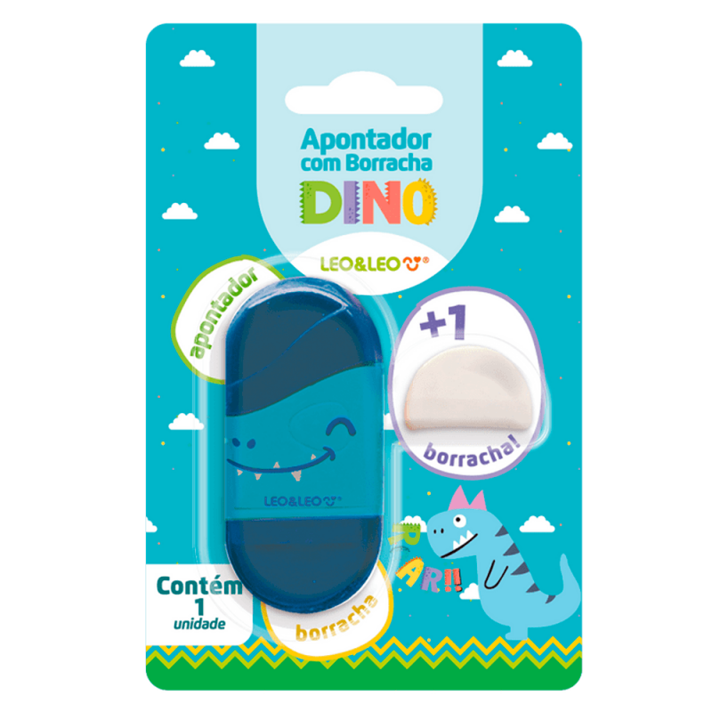 Apontador Borracha Dino - Leo & Leo Apontador Borracha Dino - Leo & Leo