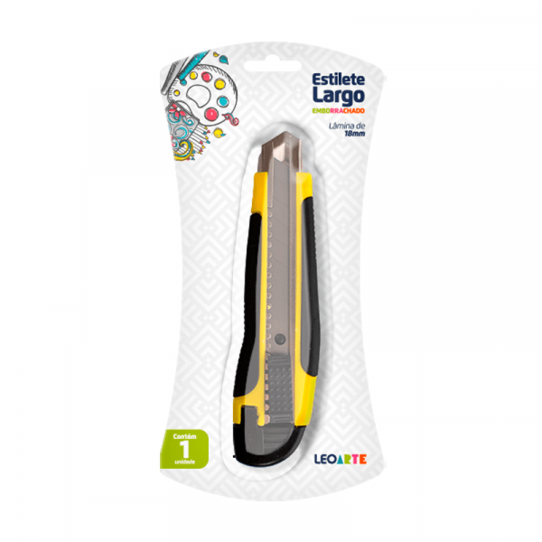 Estilete Largo Emborrachado 18mm - Leo & Leo Estilete Largo Emborrachado 18mm - Leo & Leo