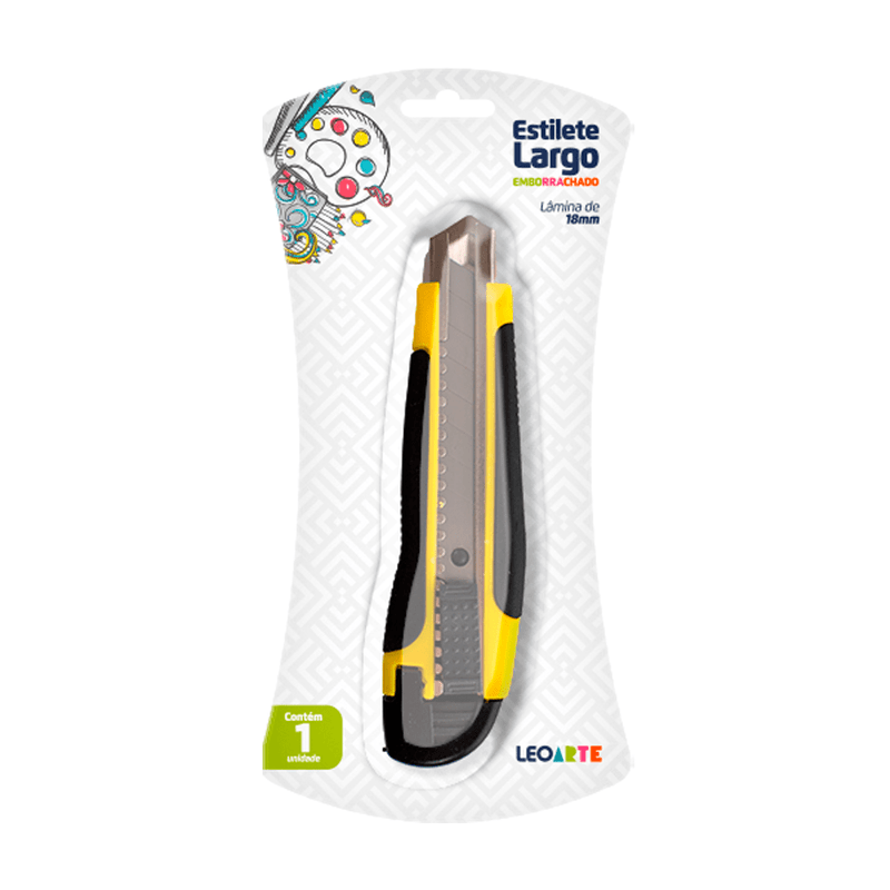 Estilete Largo Emborrachado 18mm - Leo & Leo Estilete Largo Emborrachado 18mm - Leo & Leo