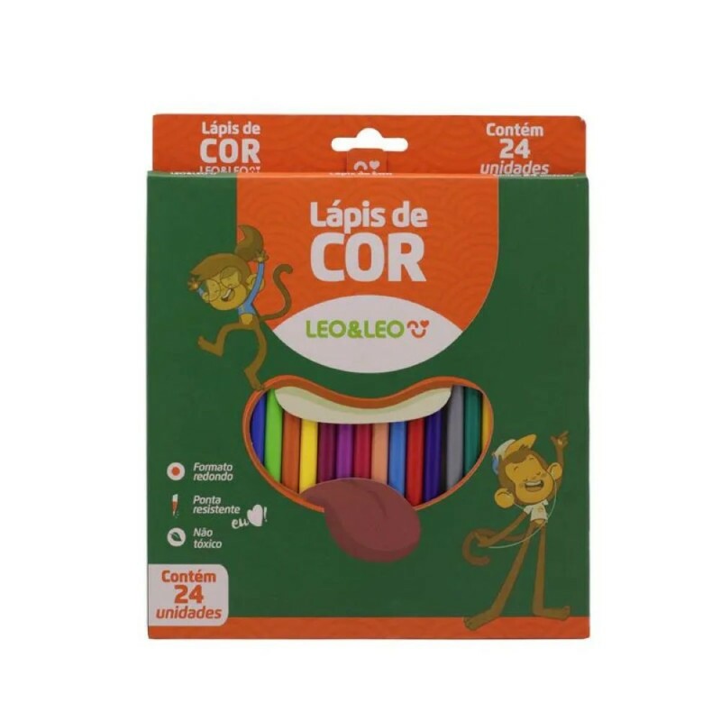 Lapis De Cor Com 24 Cores Redondo Leo & Leo