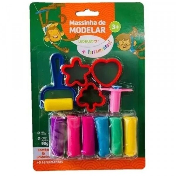 Kit Massinha De Modelar Com 6 Cores Leo & Leo 