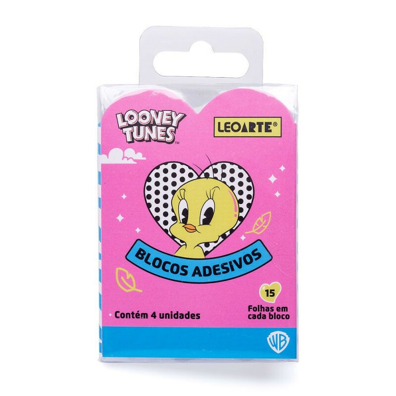 Bloco Adesivo Looney Tunes Com 4 Unidades Leo & Leo