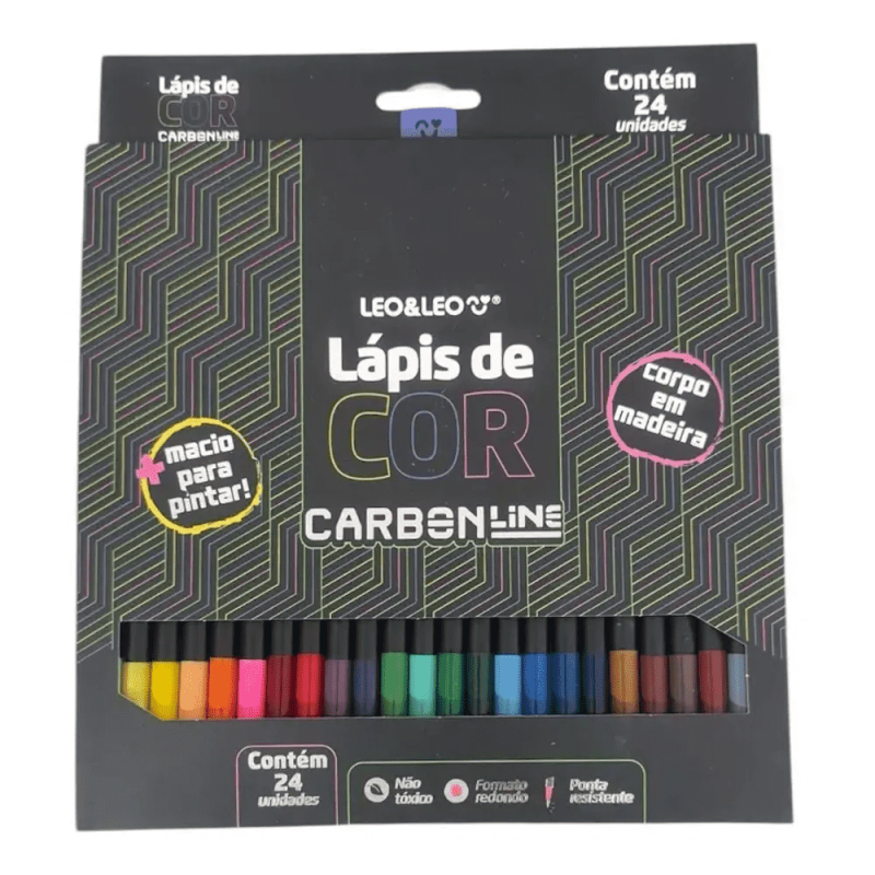 Lápis De Cor Carbon Line 24 Cores - Leo & Leo