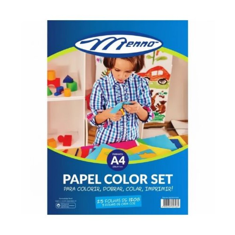 Papel Color Set A4 120g 5 Cores c/25 Folhas - Menno