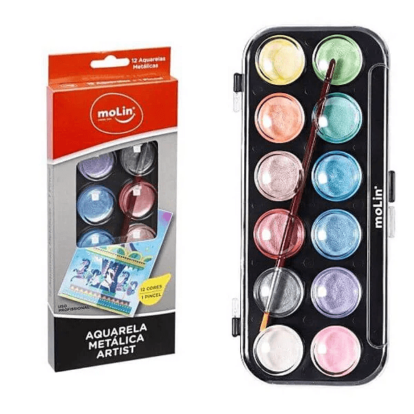 Aquarela Metálica Artist c/Pincel - Molin Aquarela Metálica Artist c/Pincel - Molin