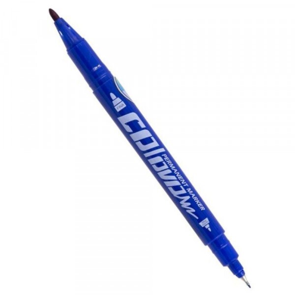 Caneta Permanente Com 2 Pontas Azul Molin