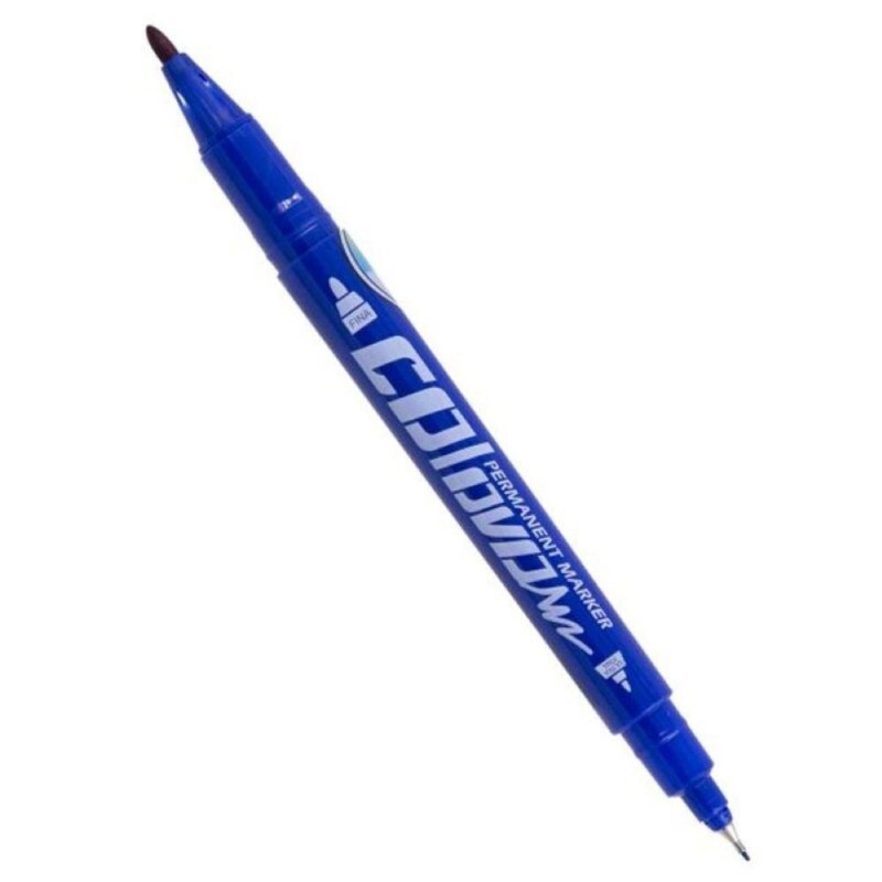 Caneta Permanente Com 2 Pontas Azul Molin