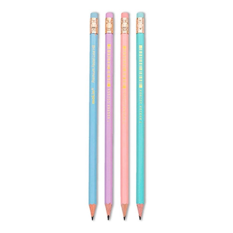 Lapis Preto Pastel Com Borracha Com 4 Sortido Molin