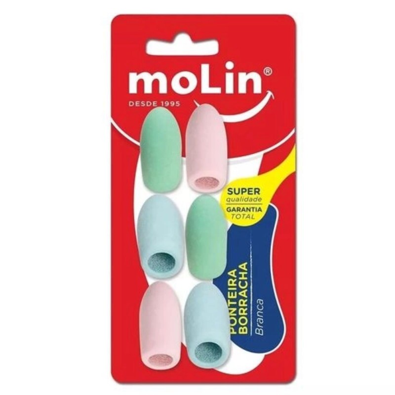 Borracha Ponteira Pastel Com 6 Sortido Molin