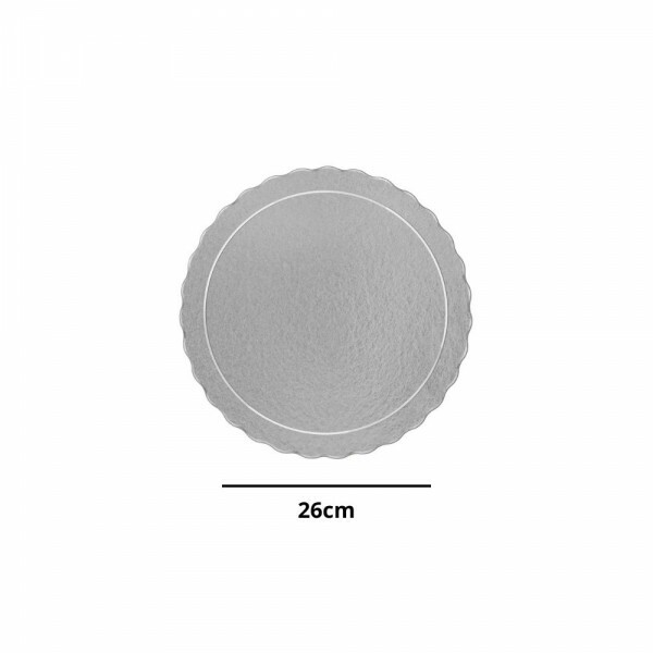 Cake Board Redondo 26cm Prata Niagara