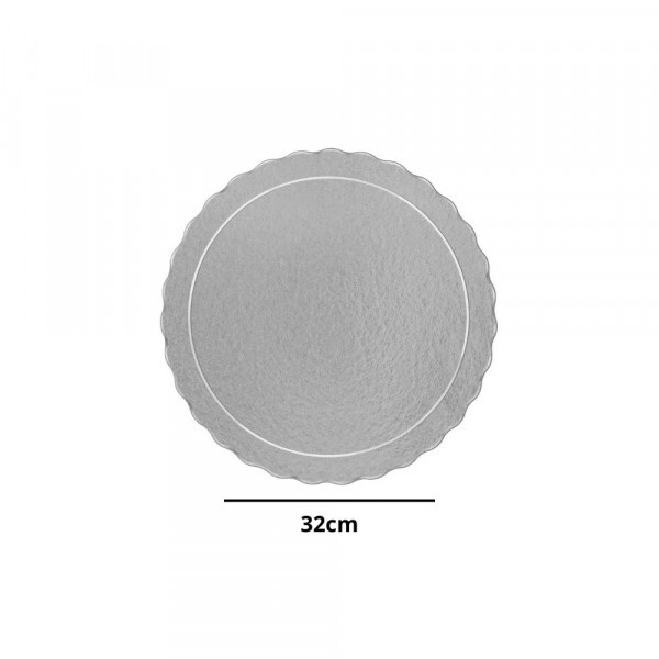 Cake Board Redondo 32cm Prata Niagara