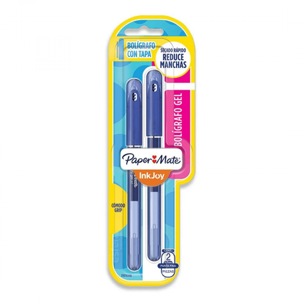 Caneta Esferográfica InkJoy Gel Azul 2 Unidades - Paper Mate Caneta Esferográfica InkJoy Gel Azul 2 Unidades - Paper Mate