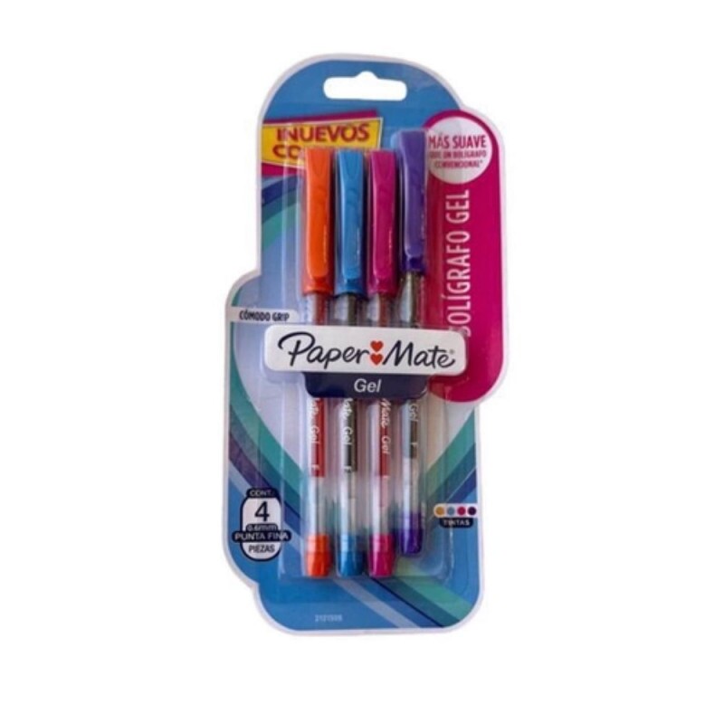 Caneta Gel Com 4 Cores Paper Mate