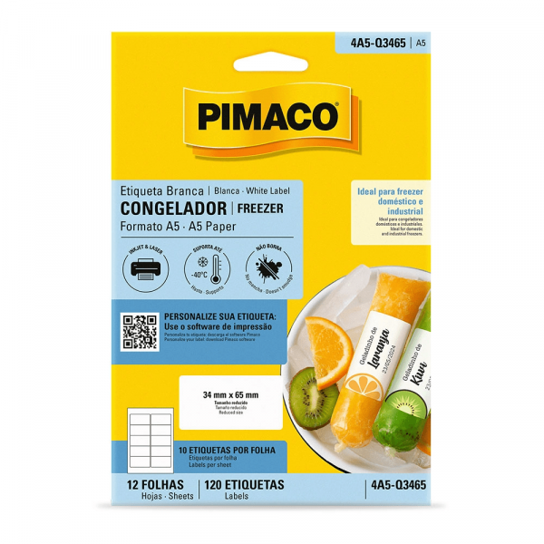 Etiqueta Adesiva Congelador/Freezer 4A5-Q3465 - Pimaco Etiqueta Adesiva Congelador/Freezer 4A5-Q3465 - Pimaco