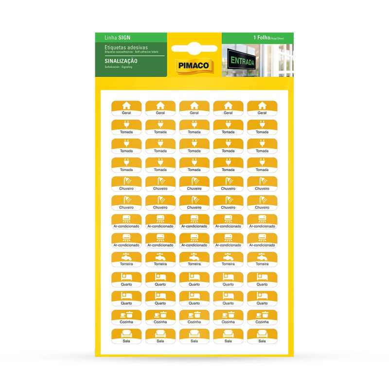 Etiqueta de Sinalização para Quadro de Luz 1.2cmX2.4cm - Pimaco