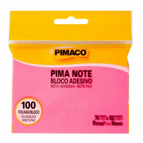 Bloco Adesivo Rosa Neon 76mmX102mm - Pimaco Bloco Adesivo Rosa Neon 76mmX102mm - Pimaco