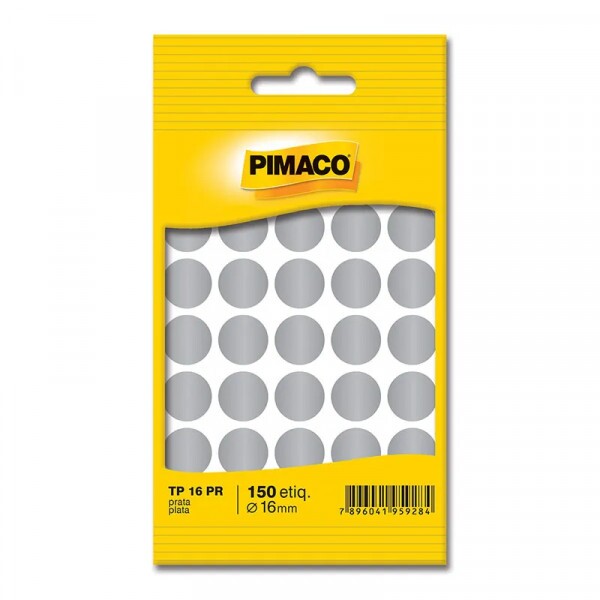 Etiqueta Adesiva TP16 Prata 16mm - Pimaco