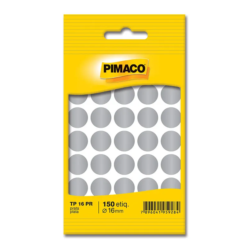 Etiqueta Adesiva TP16 Prata 16mm - Pimaco