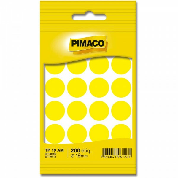 Etiqueta Adesiva TP19 Amarelo 19mm - Pimaco Etiqueta Adesiva TP19 Amarelo 19mm - Pimaco
