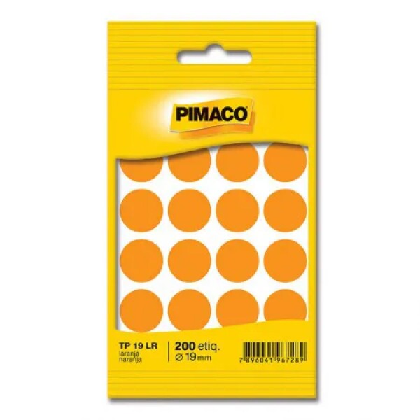 Etiqueta Adesiva TP19 Laranja 19mm - Pimaco Etiqueta Adesiva TP19 Laranja 19mm - Pimaco
