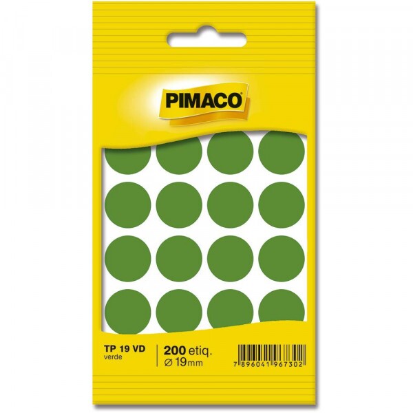 Etiqueta Adesiva TP19 Verde 19mm - Pimaco