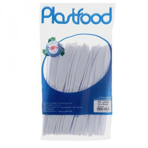 Faca Master Bio Branca 50 Unidades - Plastfood Faca Master Bio Branca 50 Unidades - Plastfood