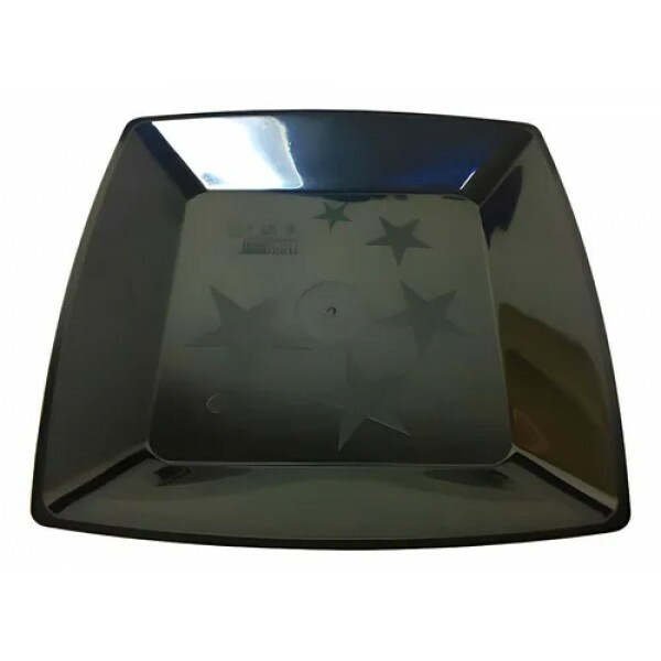 Prato Pequeno Square Preto 15cm 10 Unidades - Plastilânia Prato Pequeno Square Preto 15cm 10 Unidades - Plastilânia