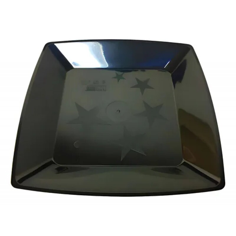 Prato Grande Square Preto 21cm 10 Unidades - Plastilânia Prato Grande Square Preto 21cm 10 Unidades - Plastilânia