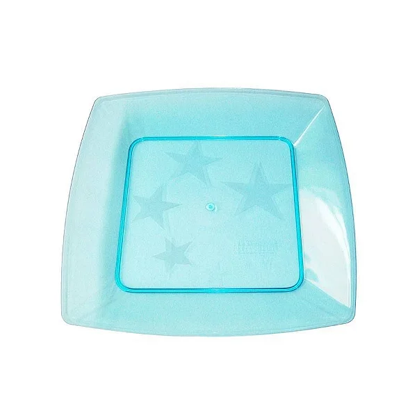 Prato Pequeno Square Azul 15cm 10 Unidades - Plastilânia Prato Pequeno Square Azul 15cm 10 Unidades - Plastilânia