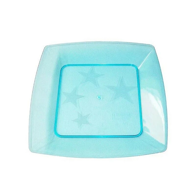 Prato Pequeno Square Azul 15cm 10 Unidades - Plastilânia Prato Pequeno Square Azul 15cm 10 Unidades - Plastilânia