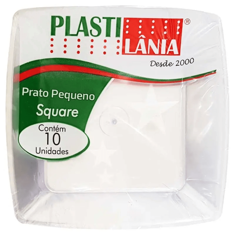 Prato Pequeno Square Cristal 15cm 10 Unidades - Plastilânia Prato Pequeno Square Cristal 15cm 10 Unidades - Plastilânia