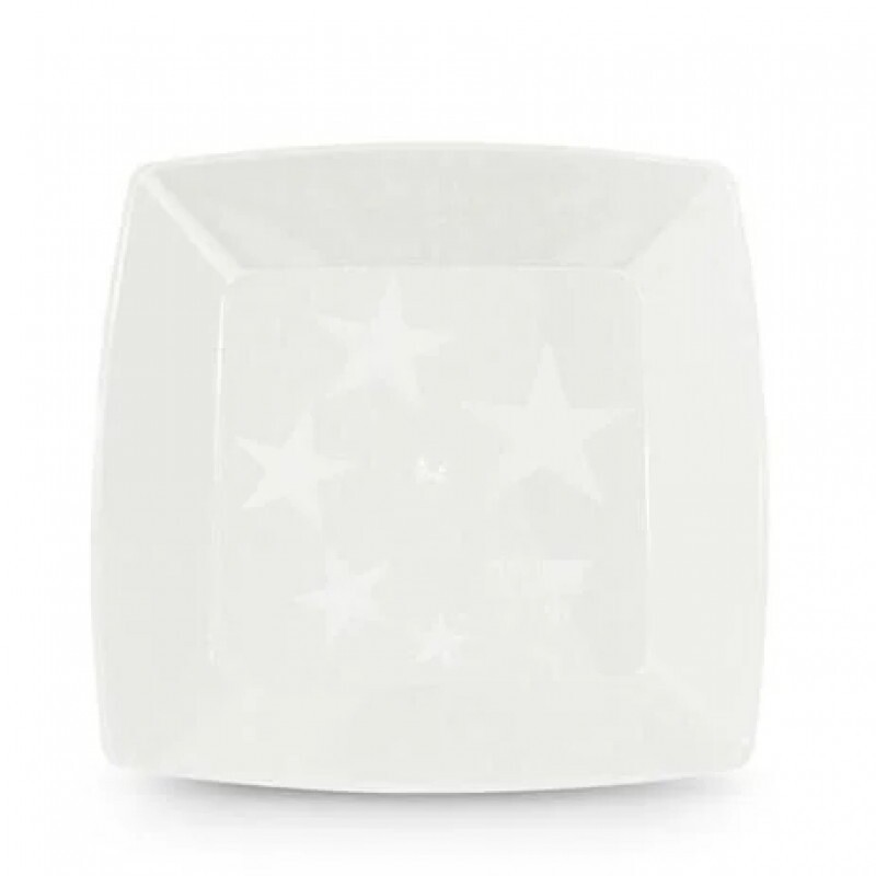 Prato Grande Square Branca 21cm 10 Unidades - Plastilânia Prato Grande Square Branca 21cm 10 Unidades - Plastilânia