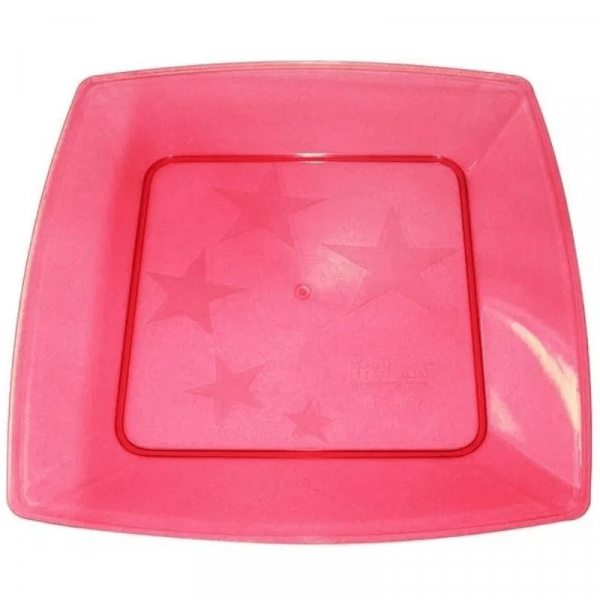 Prato Grande Square Vermelho 21cm 10 Unidades - Plastilânia Prato Grande Square Vermelho 21cm 10 Unidades - Plastilânia
