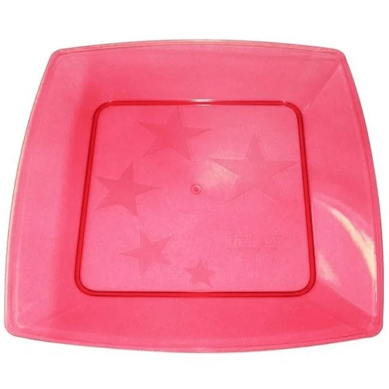 Prato Grande Square Vermelho 21cm 10 Unidades - Plastilânia Prato Grande Square Vermelho 21cm 10 Unidades - Plastilânia
