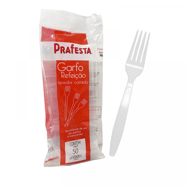 Garfo Refeição Cristal 50 Unidades - PraFesta Garfo Refeição Cristal 50 Unidades - PraFesta