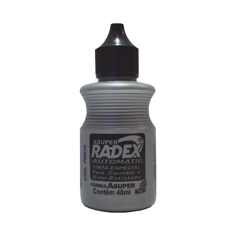 Tinta Especial para Carimbo Preto 40ml - Radex