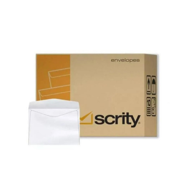 Envelope Branco Carta Offset 114x162mm 63g  c/1000 Unidades - Scrity