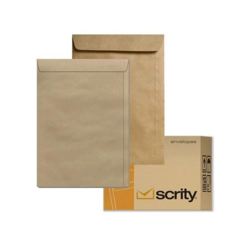 Envelope Saco Kraft Natural 176x250mm 80g Com 250 Unidades Scrity