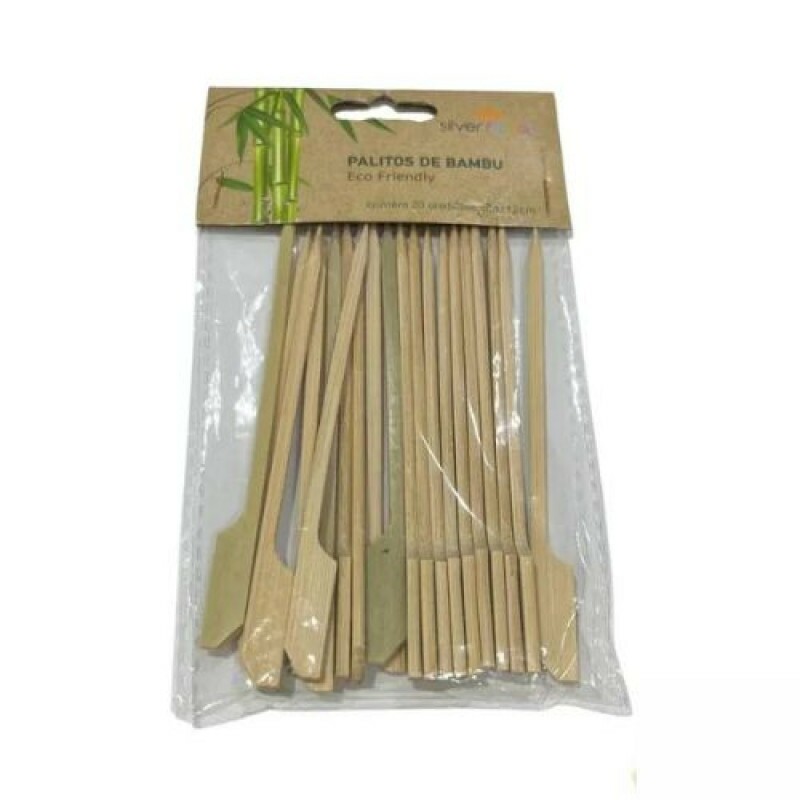 Espeto Golf de Bambu 12cm 20 Unidades - Silver Festas Espeto Golf de Bambu 12cm 20 Unidades - Silver Festas