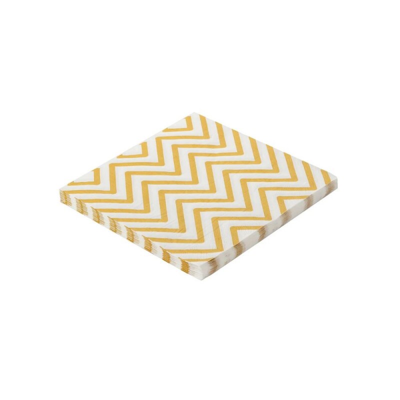 Guardanapo 32x32cm 20 Unidades Chevron Dourado Silver Festas