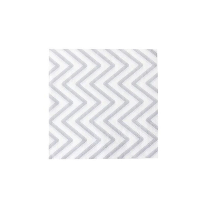 Guardanapo 32x32cm 20 Unidades Chevron Prata Silver Festas