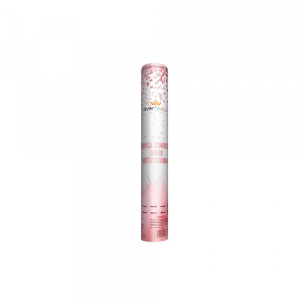 Lanca Confete Rose Metalizado Silver Festas