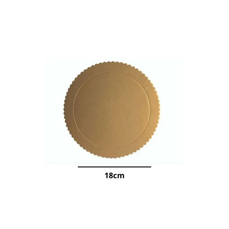 Cake Board Redondo 18cm Dourado Silver Festas