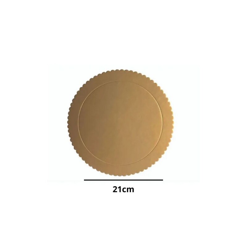 Cake Board Redondo 21cm Dourado Silver Festas