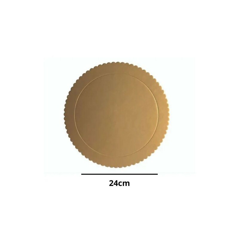 Cake Board Redondo 24cm Dourado Silver Festas