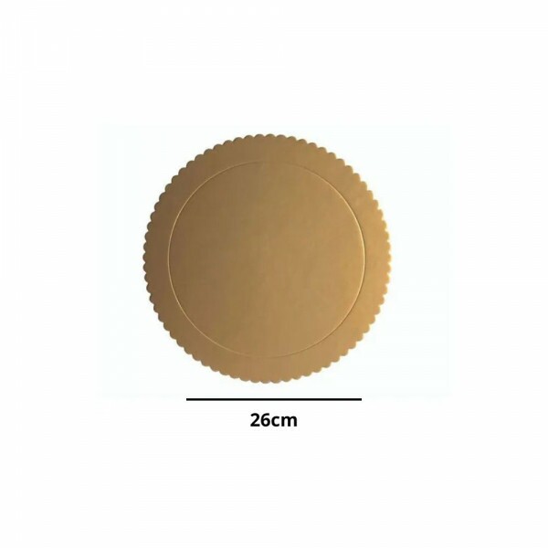 Cake Board Redondo 26cm Dourado Silver Festas